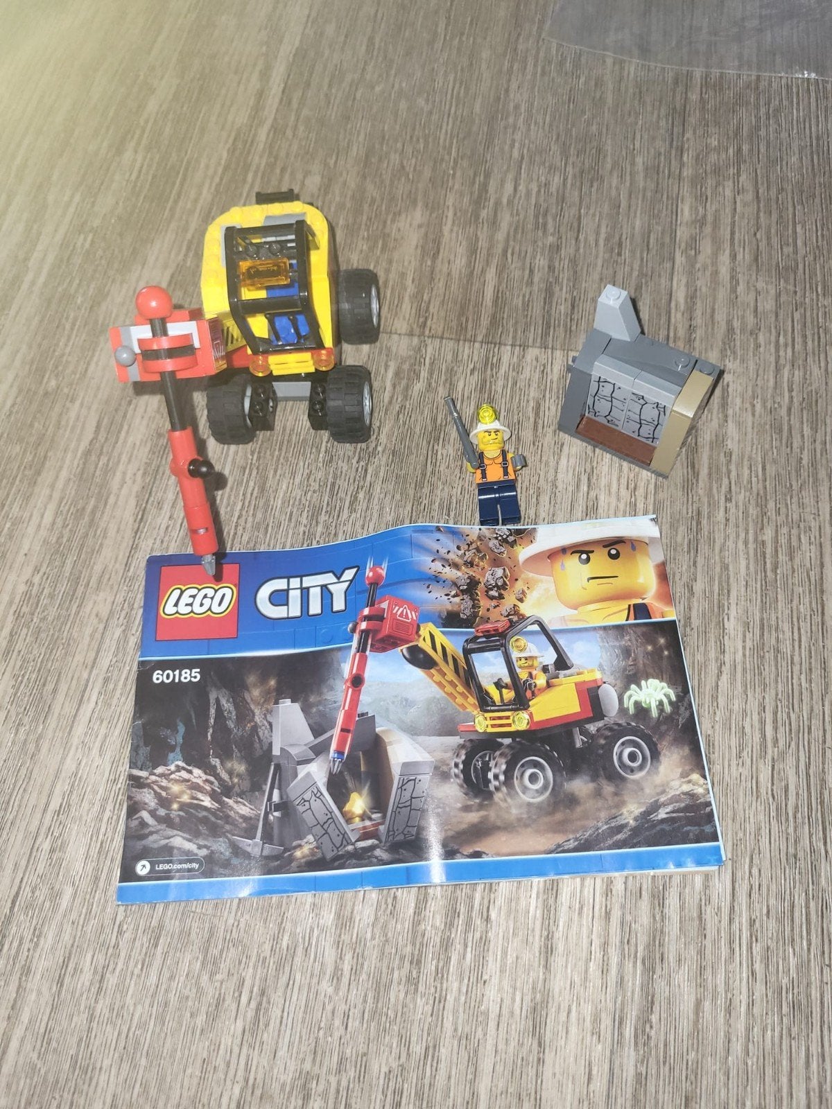 Lego City 60185 Mijnbouw Graafmachine met Minifiguur, Lego, Ophalen of Verzenden, Inclusief instructies, Complete set