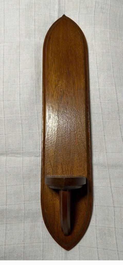 Vintage Houten console voor beeld, bv. mariabeeld, Ophalen of Verzenden