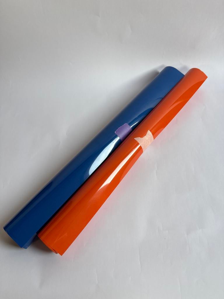 Siser Flex Folie Stretch - Reststukken Blauw & Oranje, Hobby en Vrije tijd, Geschikt voor stof, Textiel, Nieuw, Meerkleurig