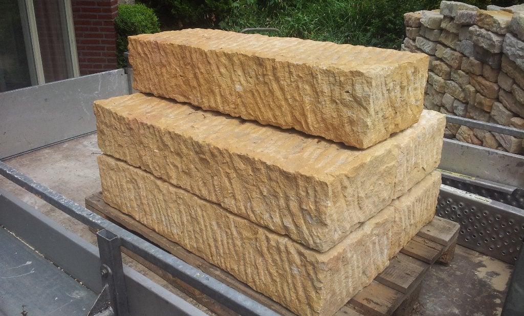 Te koop : zeer mooie Bentheimer zandsteen., Tuin en Terras, Grind, Keien en Split, Ophalen, Zo goed als nieuw, Zandsteen, Overige typen