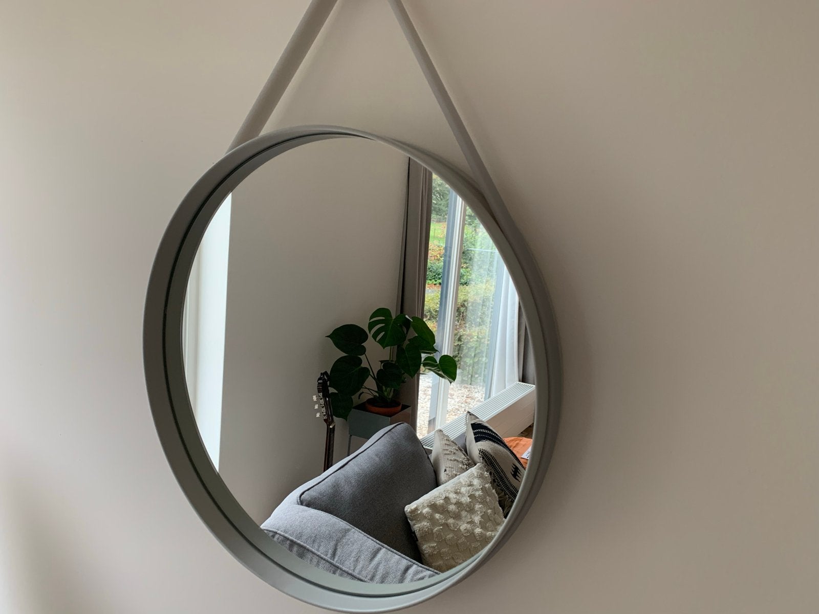 HAY Strap Spiegel 50cm - Rond, Grijs, Ophalen, Rond, Zo goed als nieuw, Minder dan 100 cm
