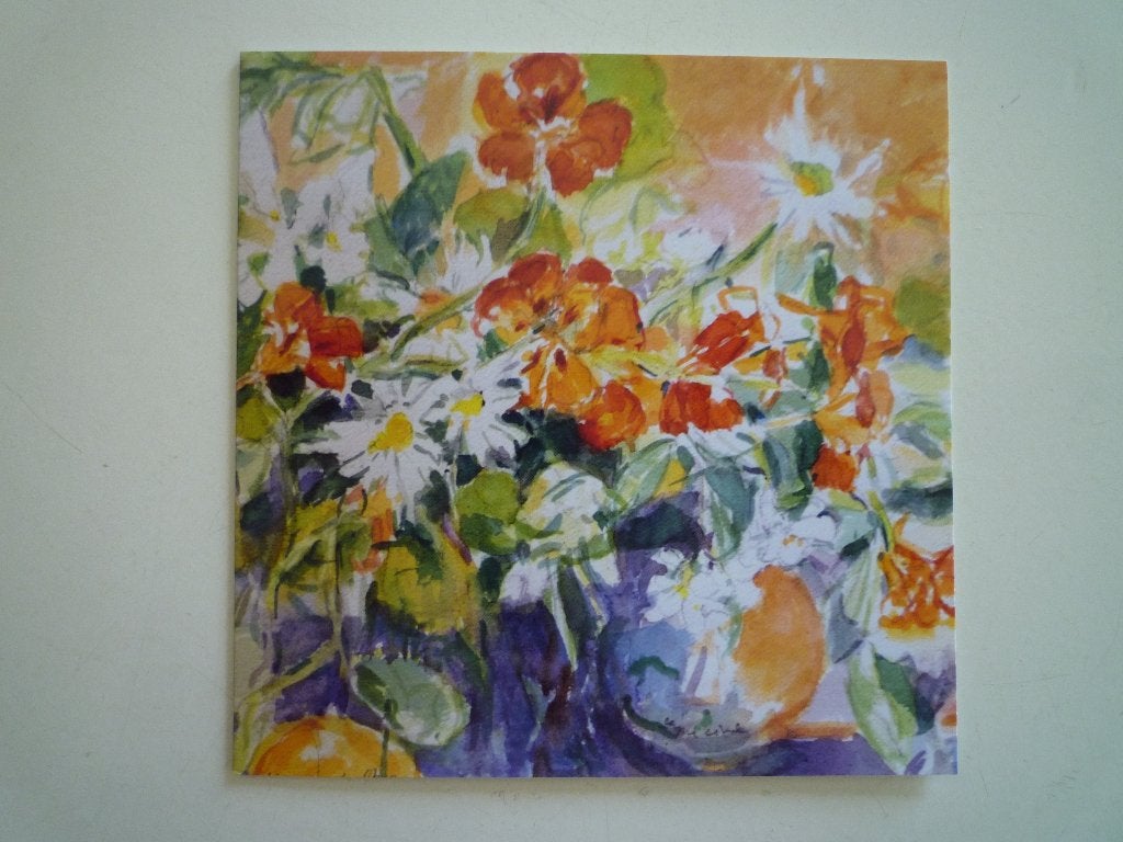 Kunstkaart Ursula de Boer capucine oost indische kers bloeme, Verzenden, Voor 1920, Klederdracht