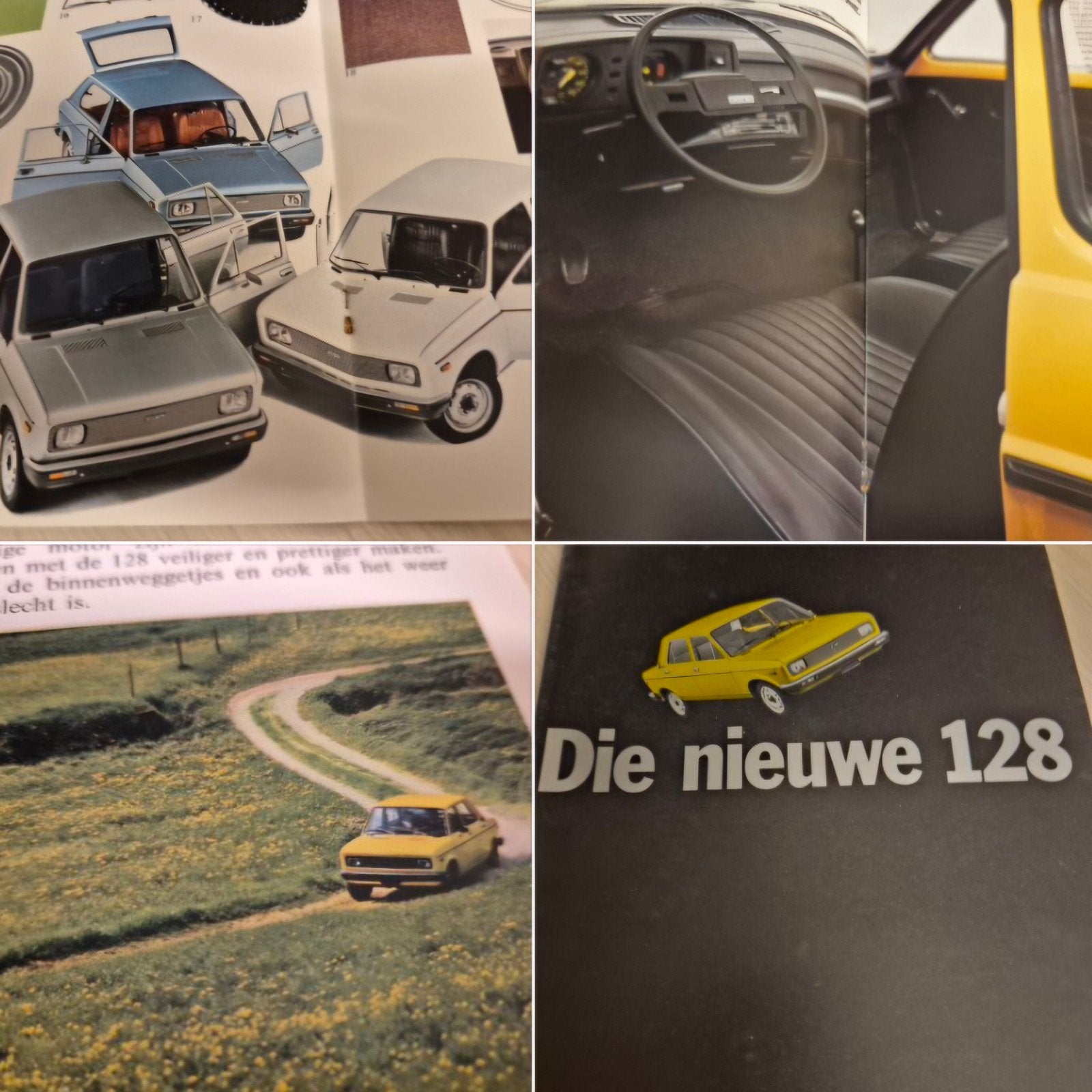 jaren 70 Nederlands Fiat 128 sedan stationcar folder izgst, Ophalen of Verzenden, Zo goed als nieuw, Overige merken
