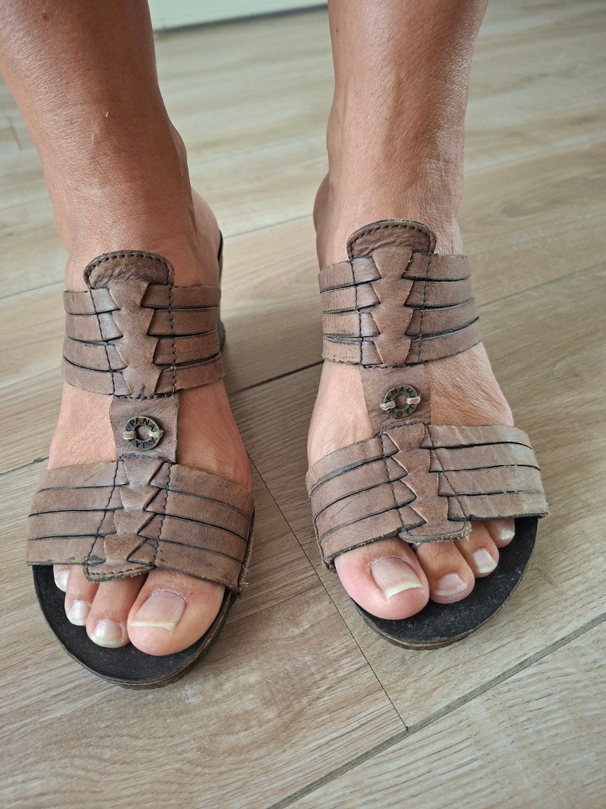 Leuke Panama Jack slippers, maat 39, leer., Kleding | Dames, Schoenen, Bruin, Instappers, Ophalen of Verzenden, Panama Jack