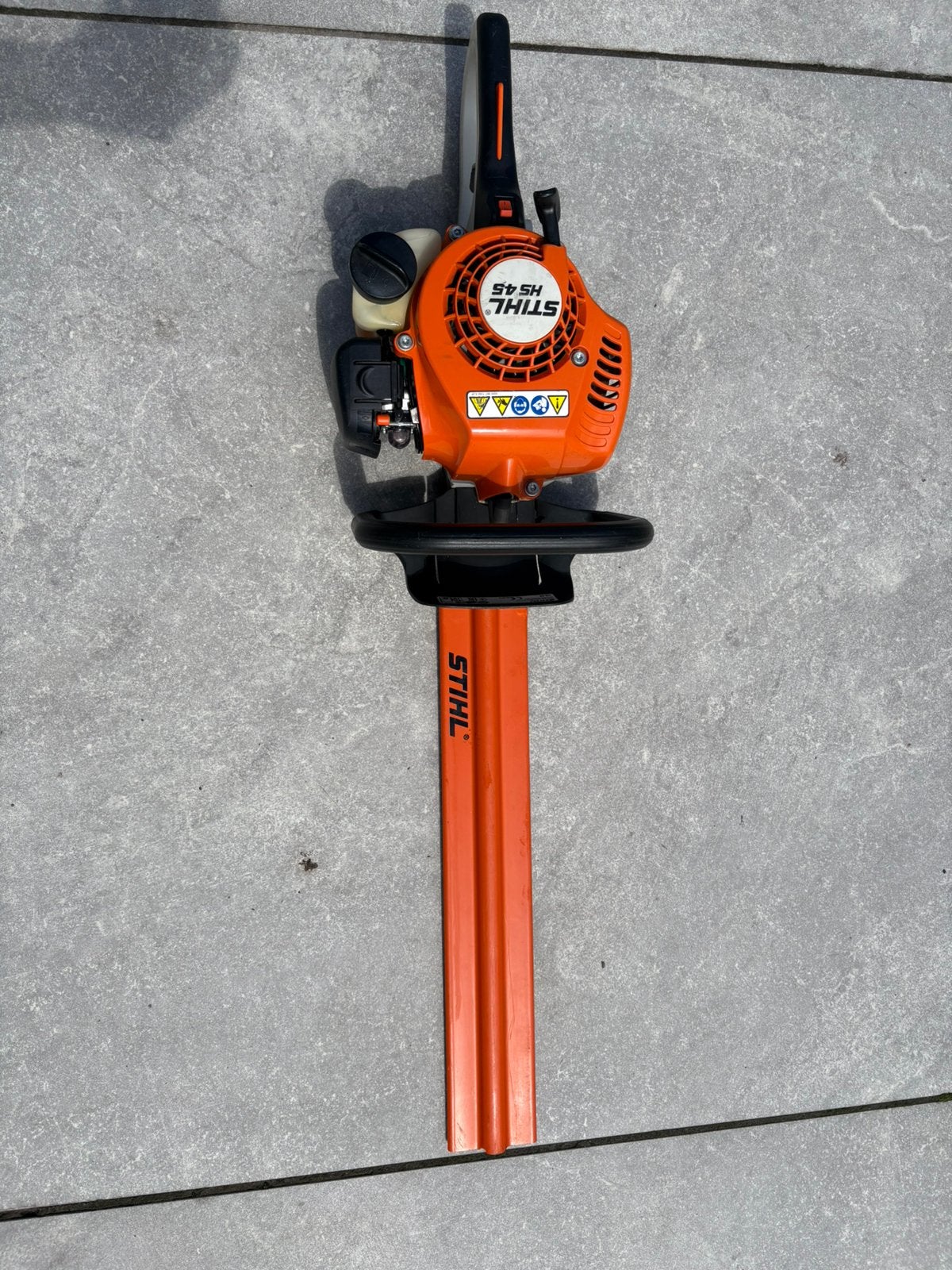 Stihl hs45 heggenschaar benzine, Ophalen of Verzenden, Zo goed als nieuw, Benzine