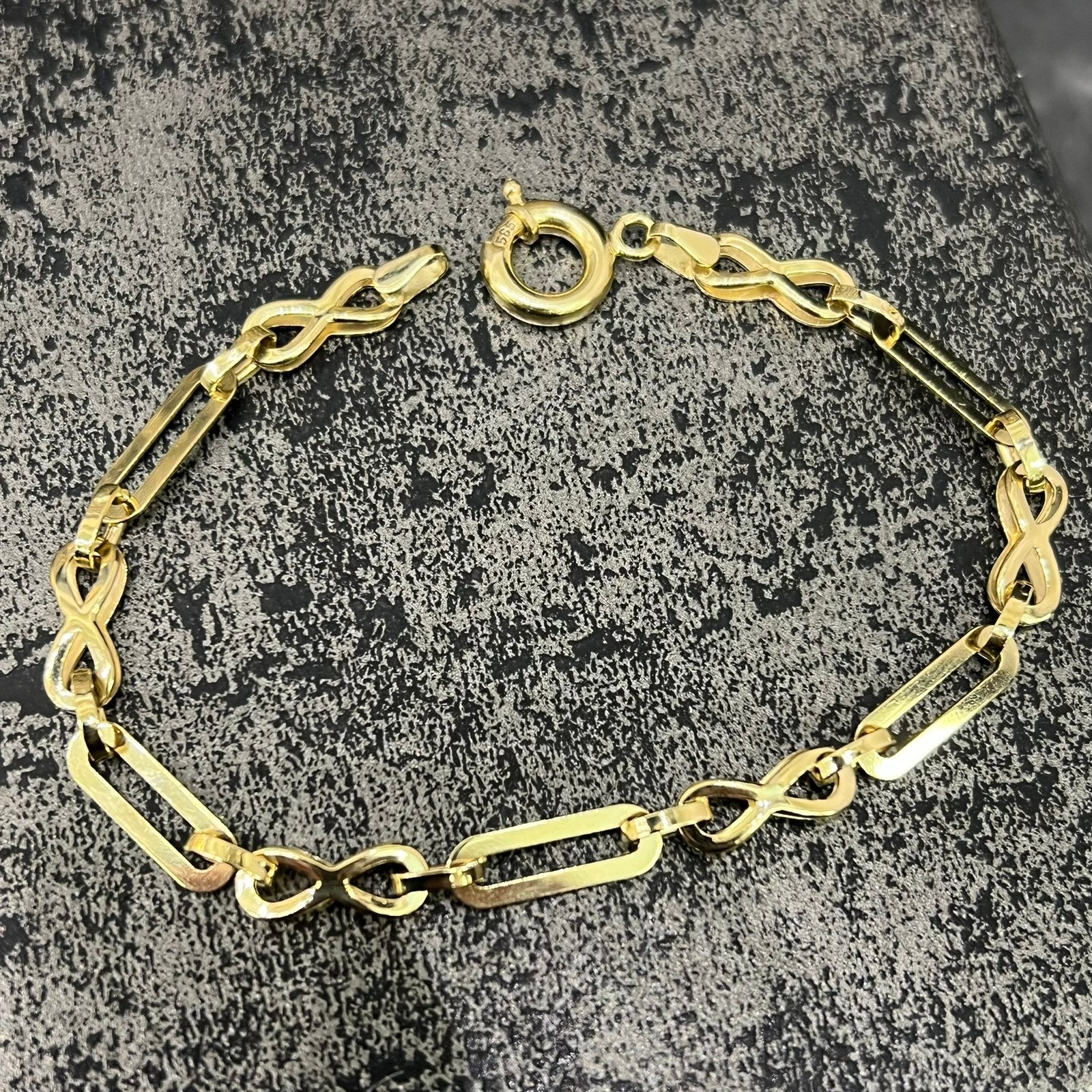 14 karaats gouden armband dames schakel, Ophalen of Verzenden, Nieuw, Goud