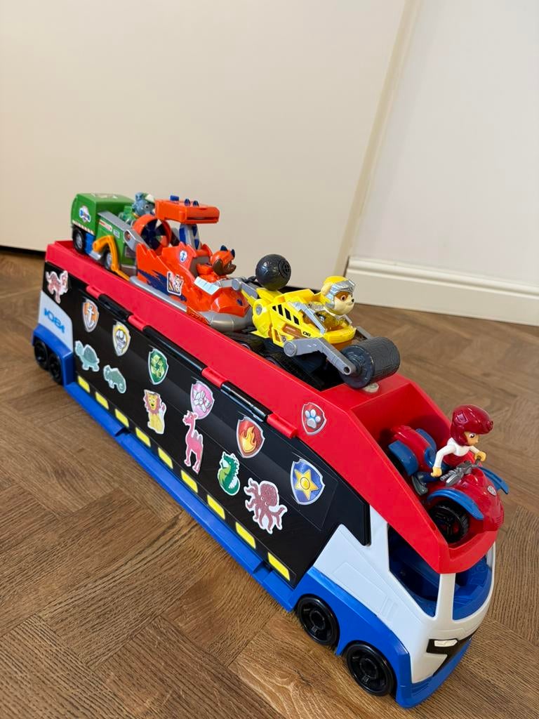 Paw Patroller, met diverse pups +auto’s, Ophalen, Gebruikt