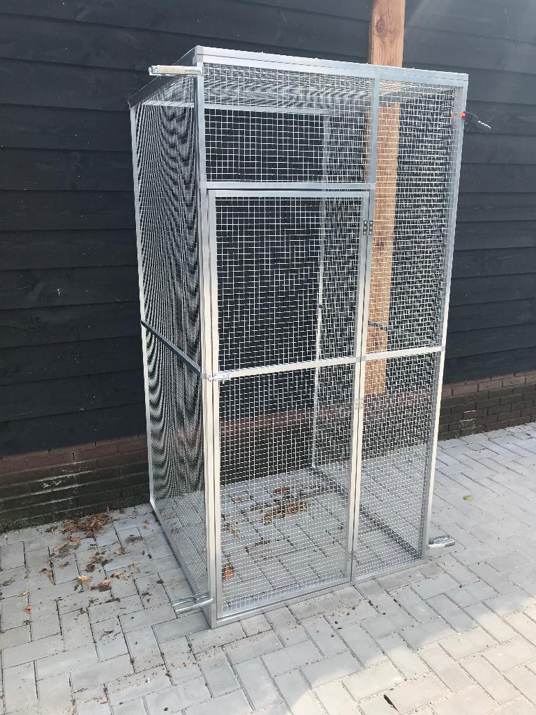 Aluminium volière 102 x 104 x 202 cm nieuw, Verzenden, Zo goed als nieuw, Hout, Broedkooi of Kweekkooi