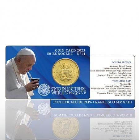 Coincard Vaticaan 2023 nr. 14, Postzegels en Munten, Munten | Europa | Euromunten, Ophalen of Verzenden, Vaticaanstad, 50 cent