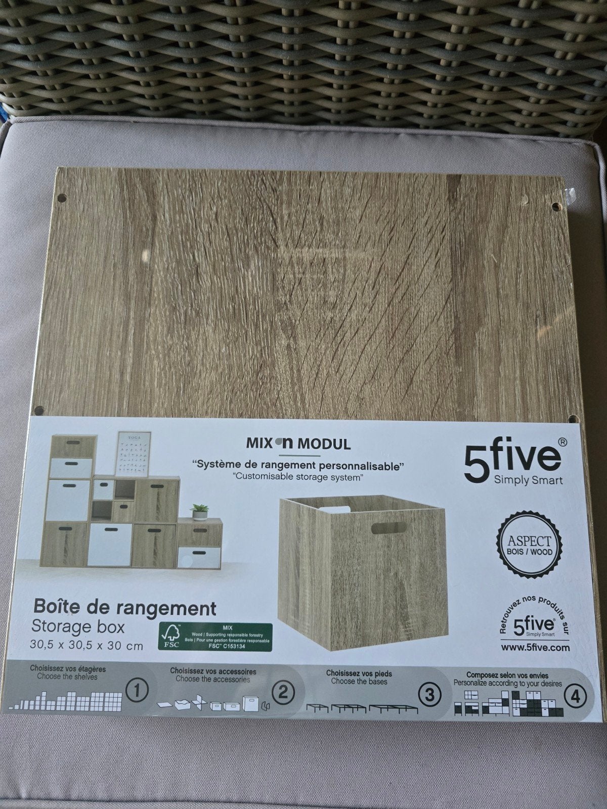 4x Nieuwe houten opbergboxen 30x30x30 cm bruin, Ophalen, Minder dan 50 cm, Nieuw, Minder dan 50 cm