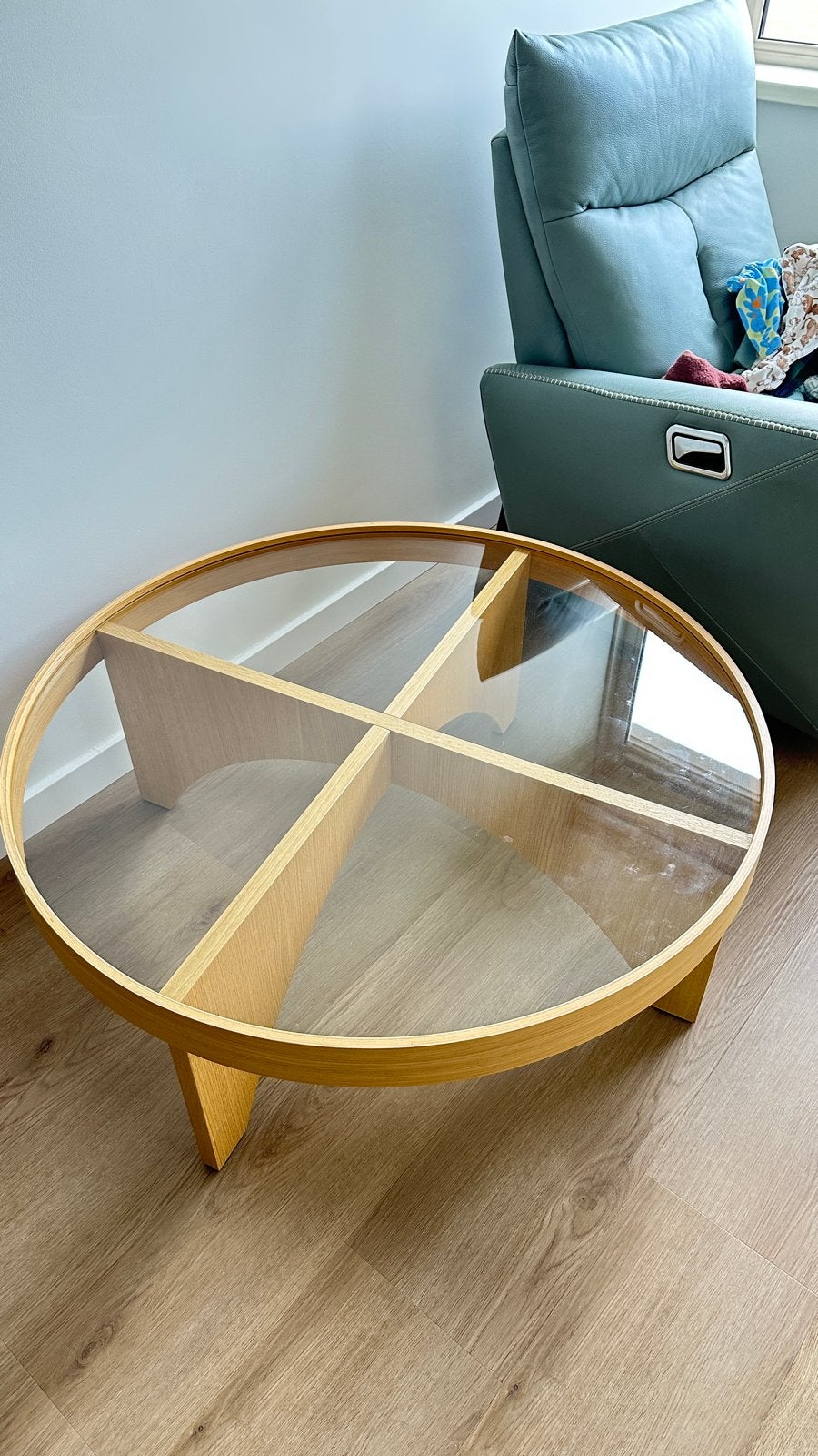 Ikea Stockholm 2025 salontafel, Huis en Inrichting, Tafels | Salontafels, Ophalen, Gebruikt, Rond, 50 tot 100 cm