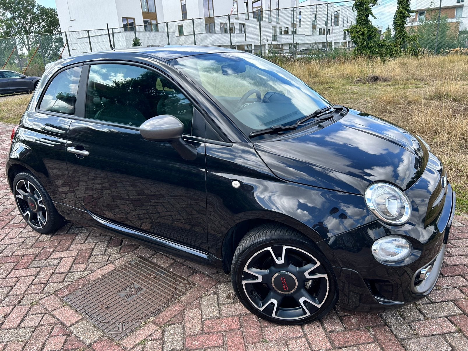 Fiat 500S 1.2 sport 2017 Zwart!, Auto's, Voorwielaandrijving, Euro 5, 840 kg, Leder en Stof
