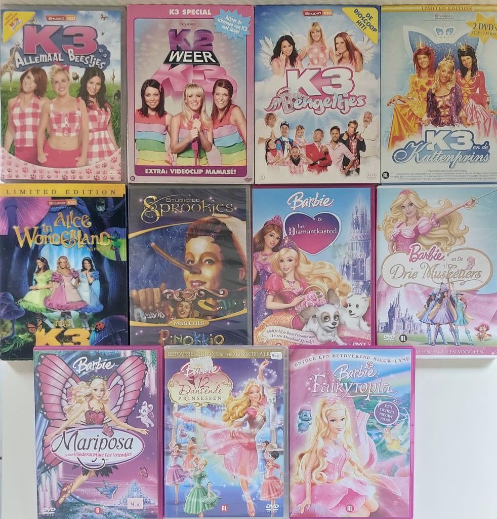 Dvd's K3 Barbie, Cd's en Dvd's, Dvd's | Kinderen en Jeugd, Zo goed als nieuw, Alle leeftijden, Ophalen of Verzenden