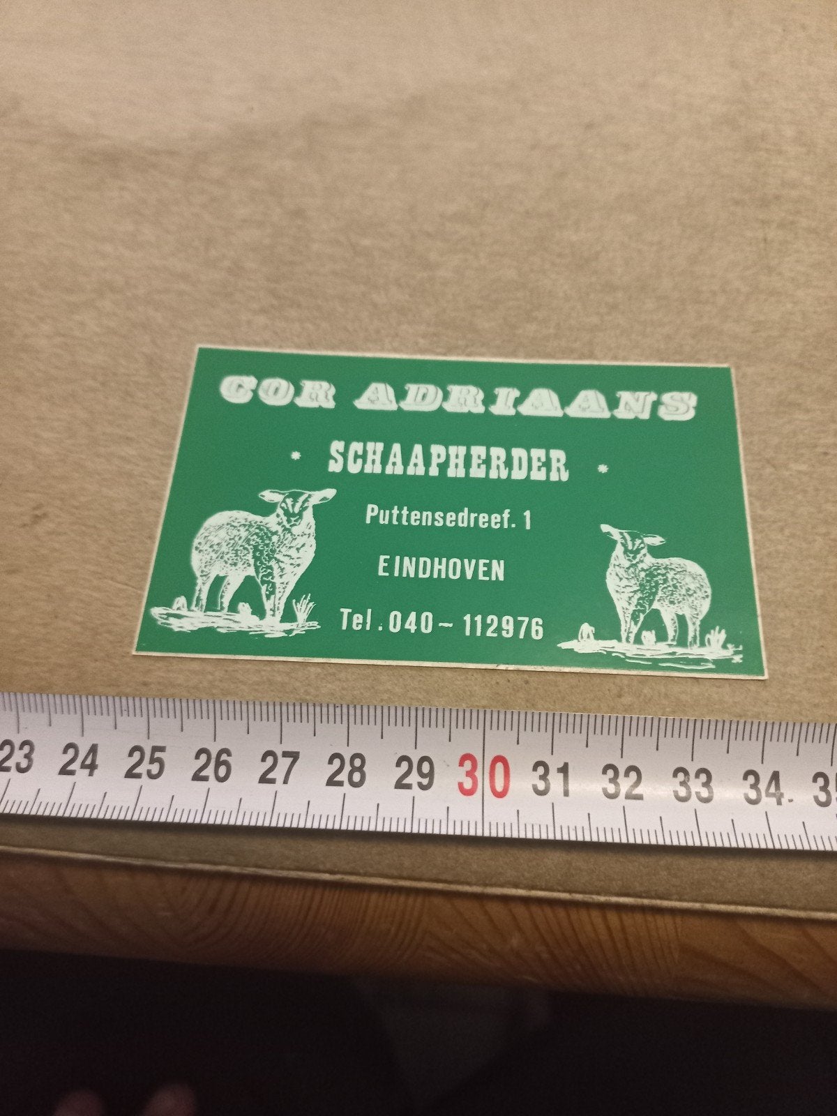 Vintage Sticker Cor Adriaans Schaapherder Eindhoven, Ophalen of Verzenden, Zo goed als nieuw