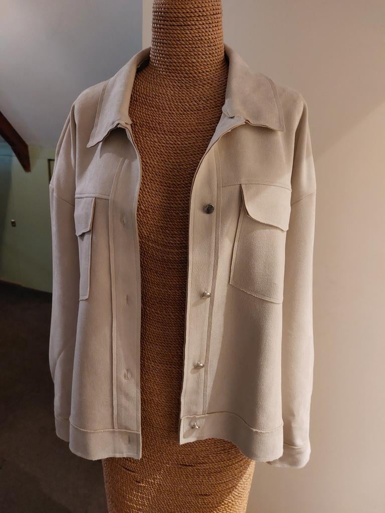 Suedine jasje xl, Freequent, Beige, Maat 46/48 (XL) of groter, Ophalen of Verzenden