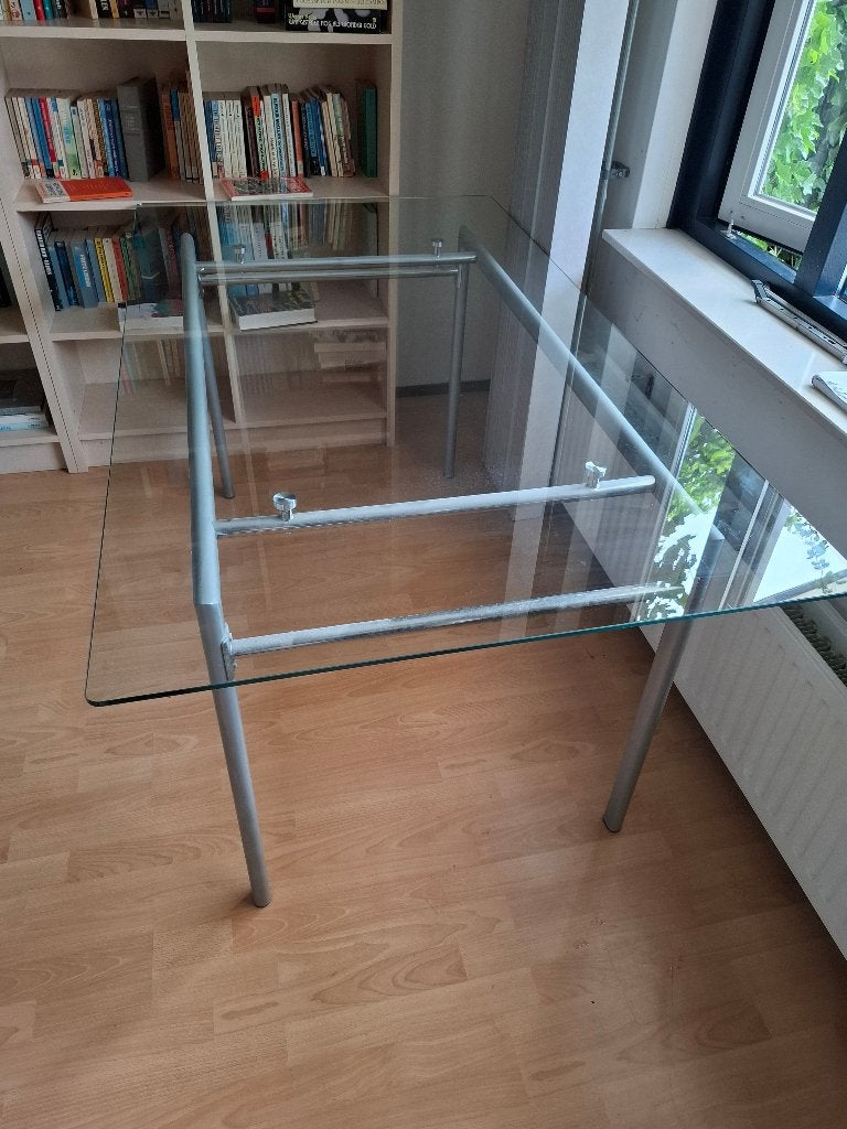 Glazen (eet)tafel, Ophalen, Gebruikt, 50 tot 100 cm, Glas