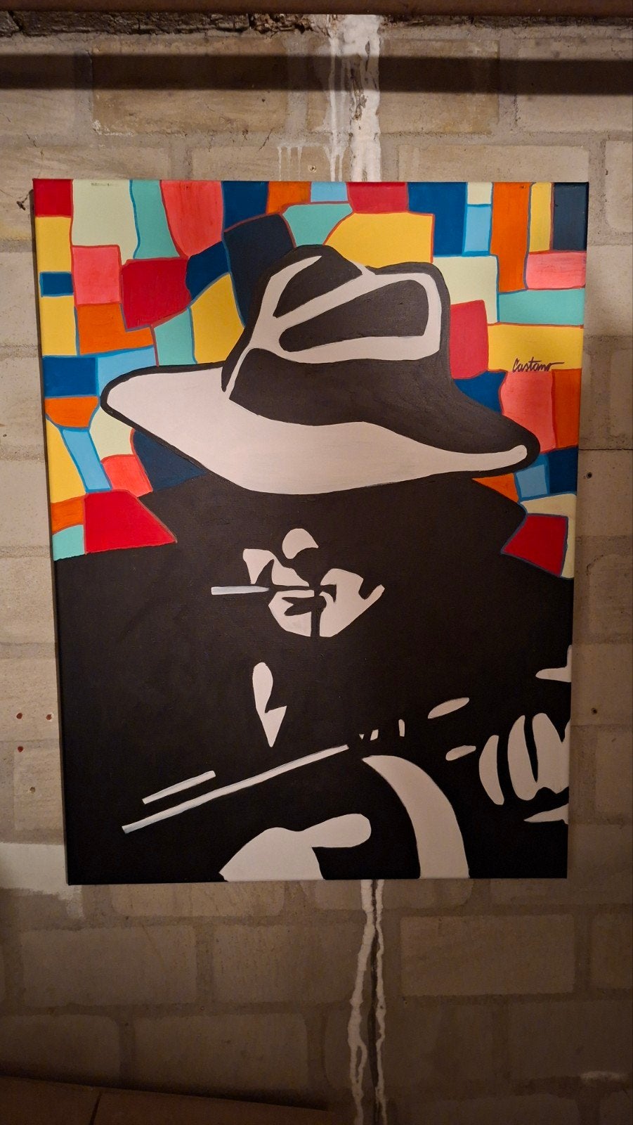 Prachtig Maffia Schilderij - 'Bad Boys' van Castano, Antiek en Kunst, Gesigneerd, Ophalen of Verzenden, Textiel, Figuren