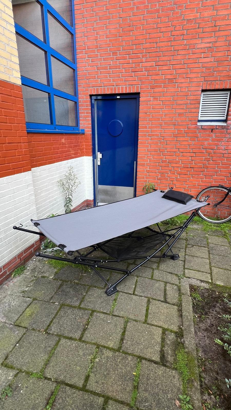 2 nette, opvouwbare hangmaten, Tuin en Terras, Ophalen, Met standaard, Zo goed als nieuw, Eenpersoons