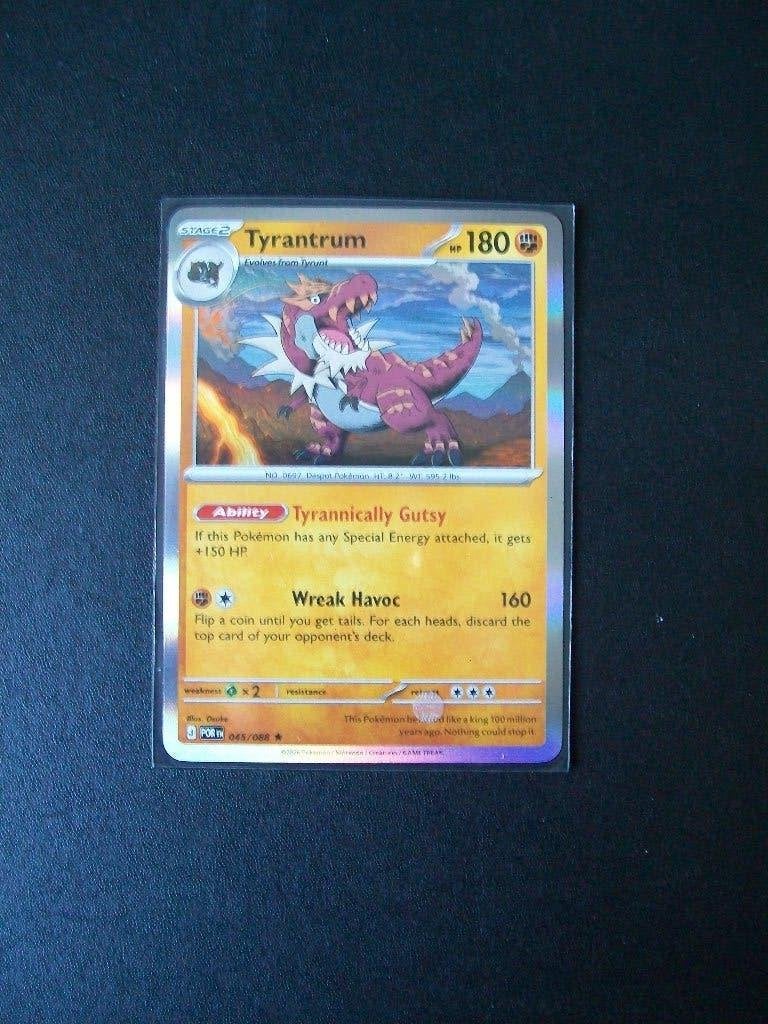 4589. Nieuwe Pokemon Kaart Holo Rare TYRANTRUM HP180 045/088, Verzenden, Nieuw, Losse kaart, Foil