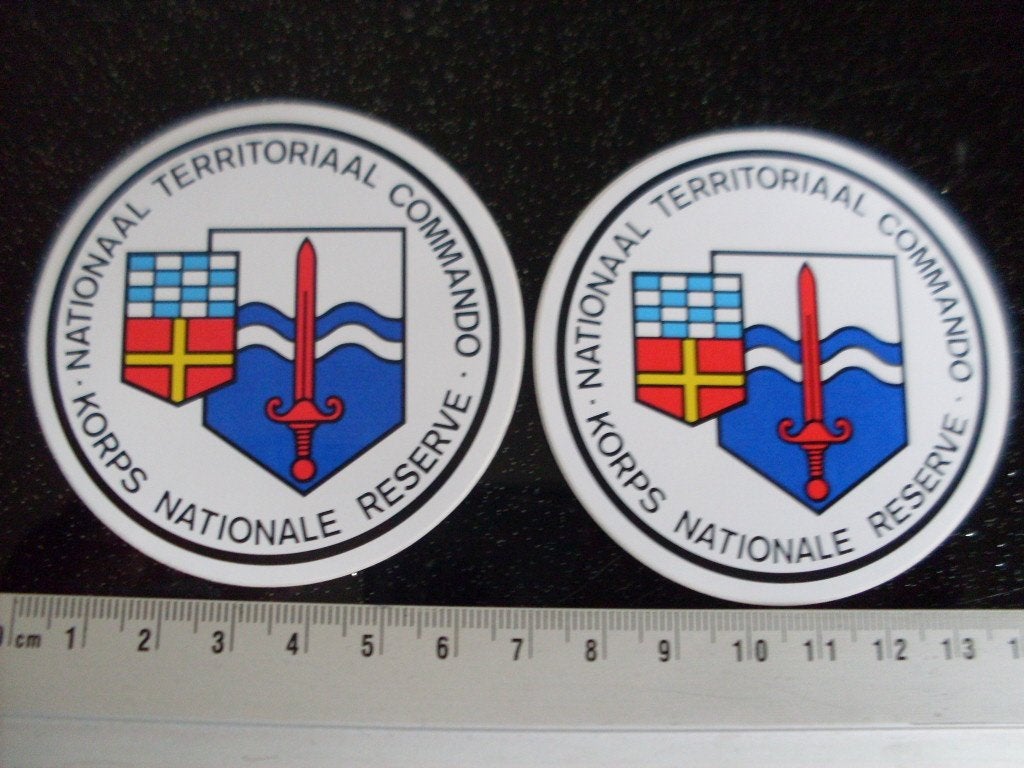 2x sticker korps nationale reserve territoriaal commando, Verzenden, Zo goed als nieuw, Bedrijf of Vereniging