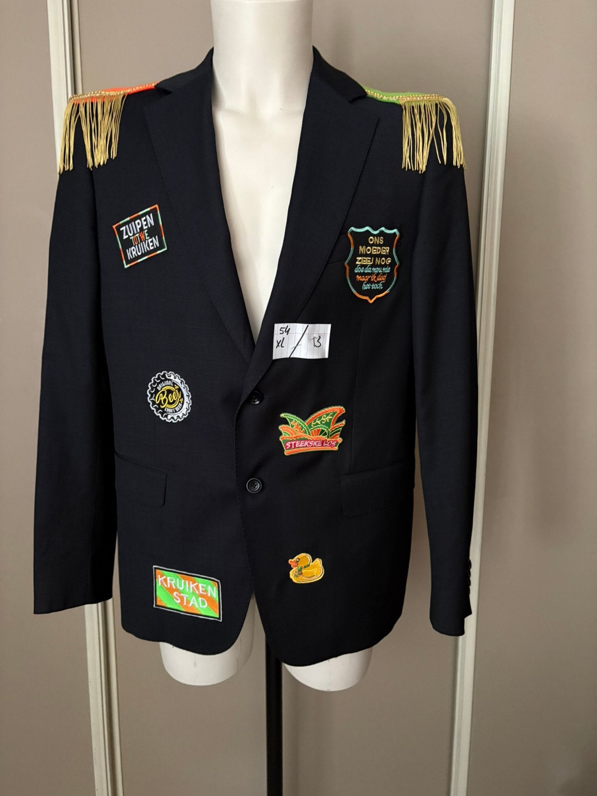 (13) Kruikenstad Colbert/Jas maat L emblemen epauletten, Kleding | Heren, Ophalen of Verzenden, Zo goed als nieuw, Maat 52/54 (L)