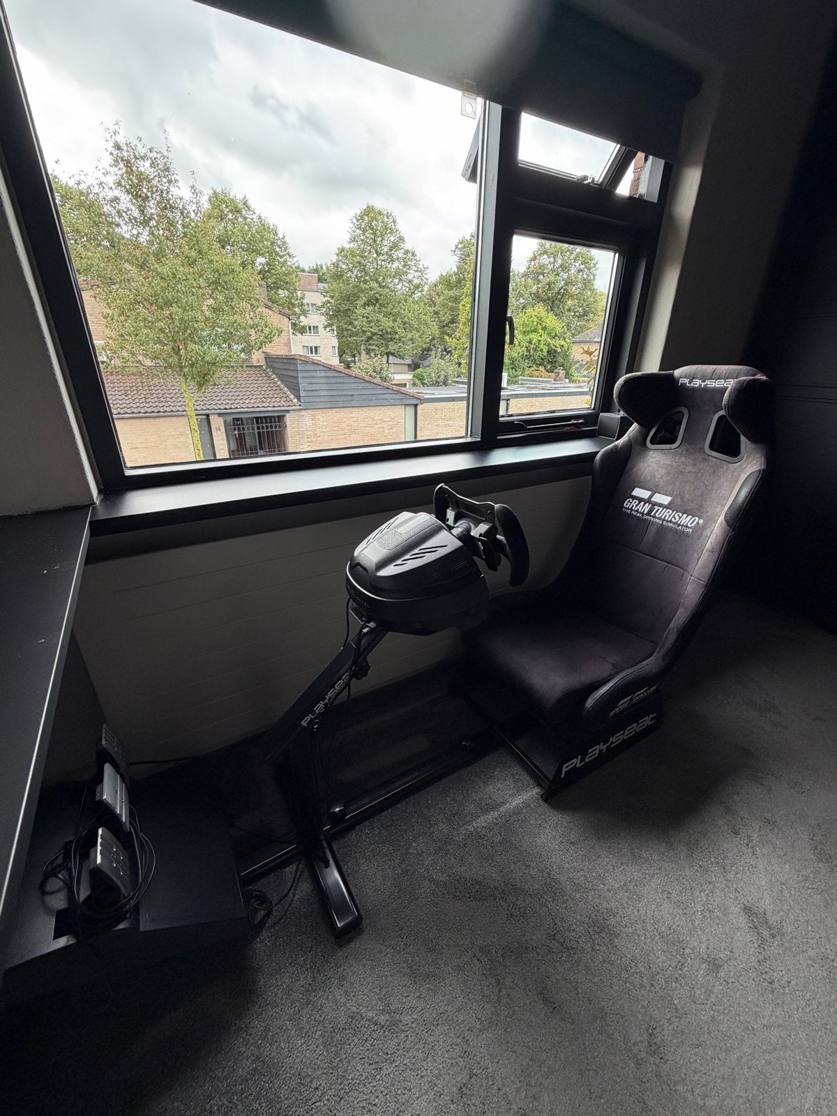 Playseat Gran Turismo met Thrustmaster racestuur en pedalen, Ophalen, Gebruikt, 1 speler, Racen en Vliegen
