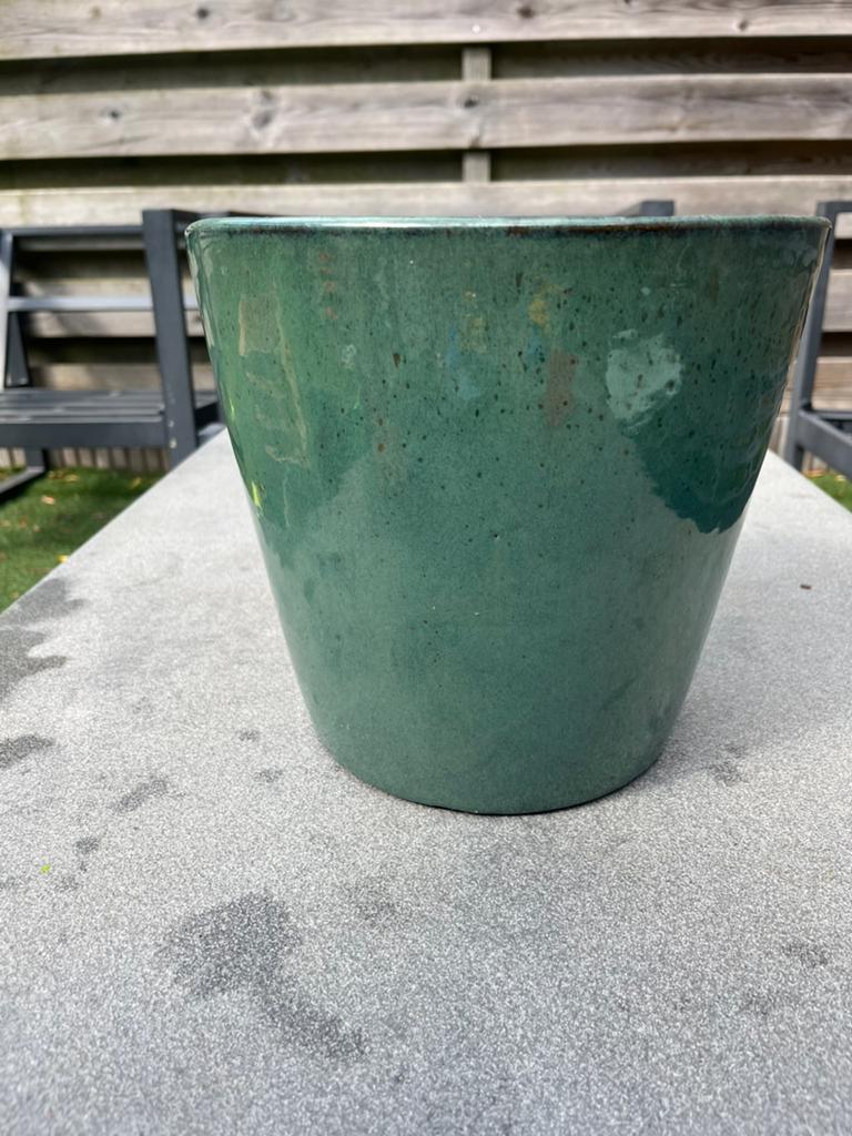 Bloempot groen binnen, Tuin en Terras, Bloempotten, Ophalen, Rond, Binnen, Zo goed als nieuw