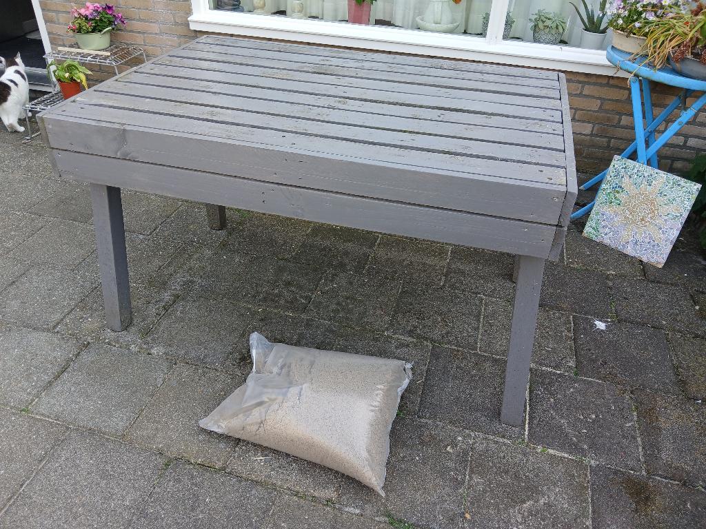 Tuintafel, Ophalen, Gebruikt, Rechthoekig, Hout