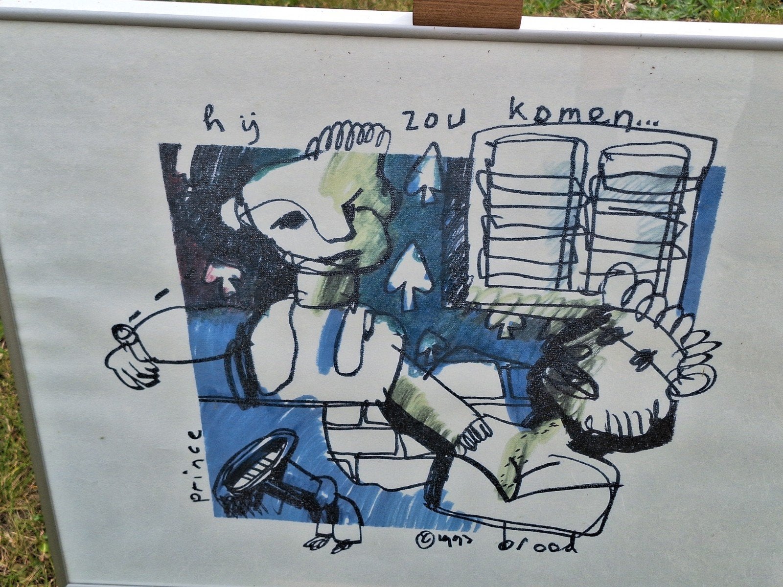 Herman Brood - Hij zou komen Prince (1993) - Gesigneerd, Ophalen, Print, Lithografie, Ingelijst