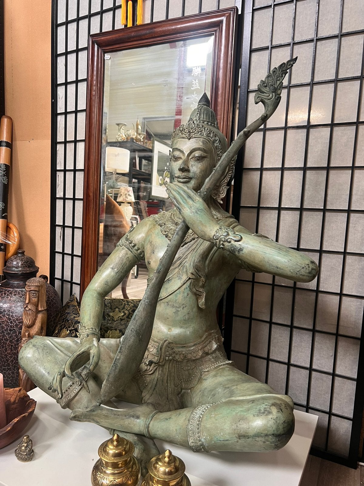 Uniek bronzen beeld Phra Aphai Mani – Thaise prins – 94 cm, Zo goed als nieuw, 94 cm, D, Ophalen