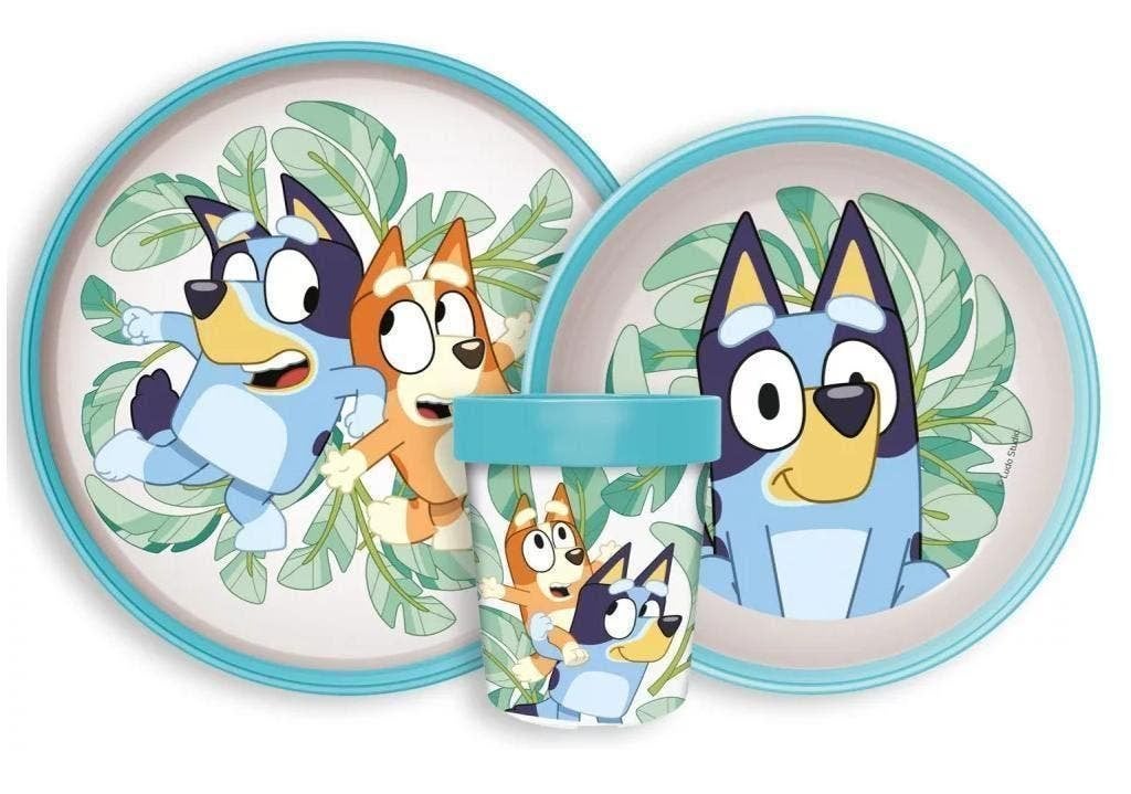 Bluey Kinderservies Magnetron - 3-delig Eetsetje / Dinnerset, Ophalen of Verzenden, Nieuw