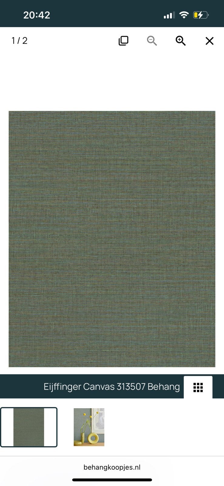 Eijffinger Vinyl Behang - Grijs/Blauw - 313507 (2 rollen), Ophalen of Verzenden, 10 tot 25 m², Grijs