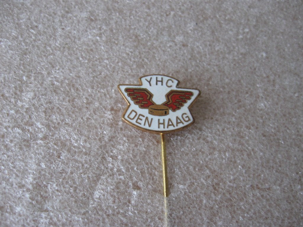 Mooie oude Emaille ijshockey speld YHC - Den Haag, Ophalen of Verzenden, Gebruikt, Overige onderwerpen