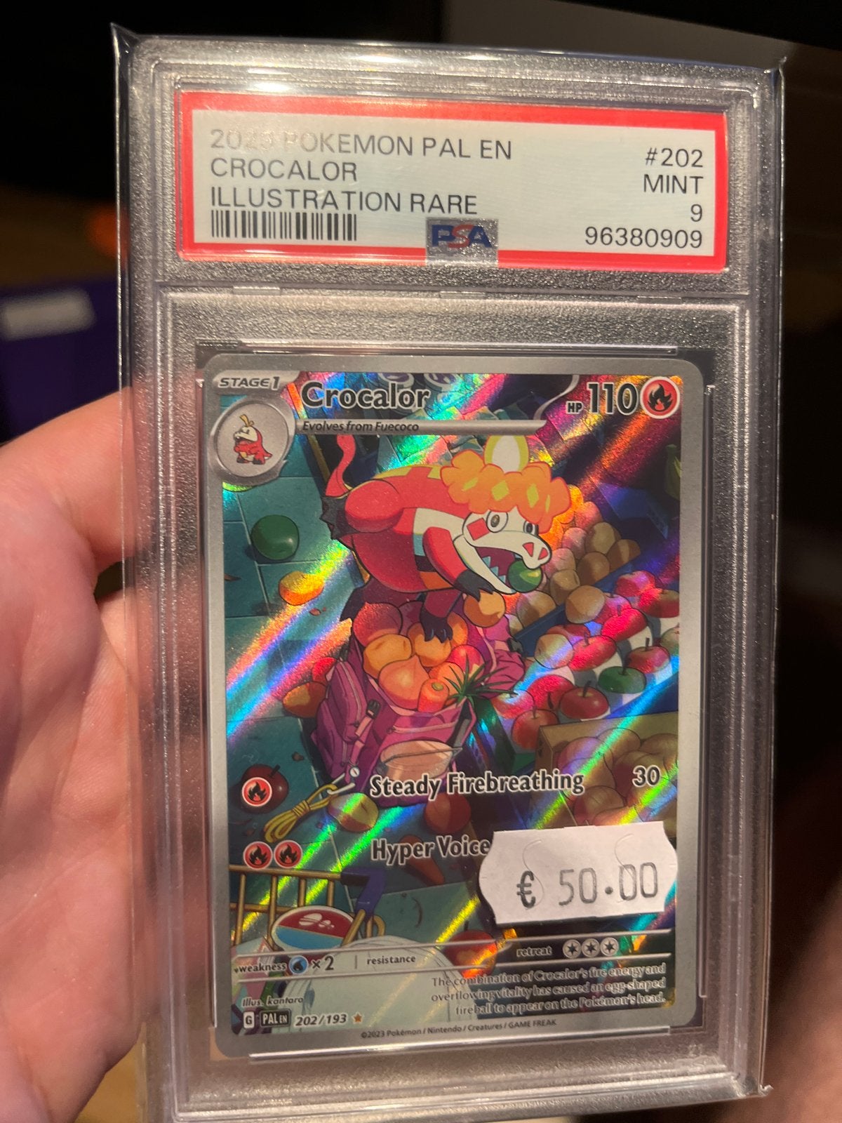 Pokémon Crocalor Illustration Rare PSA 9 Mint, Ophalen of Verzenden, Zo goed als nieuw, Losse kaart