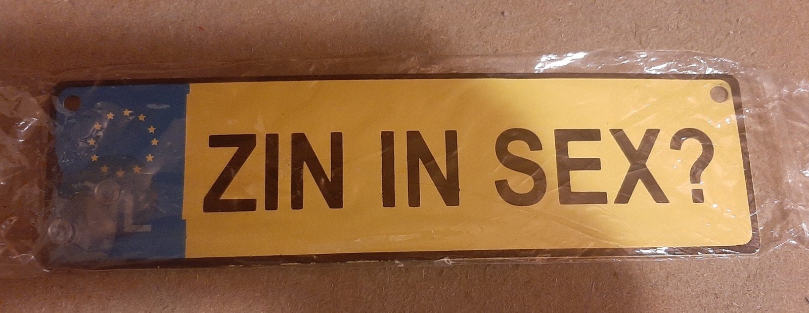 Decoratieve kentekenplaat "Zin in sex?", Auto diversen, Ophalen of Verzenden, Nieuw