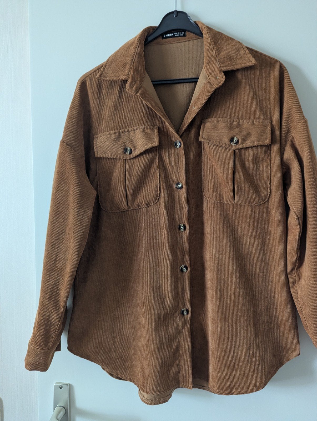 Shein Overshirt Ribfluweel Bruin Maat XS, Ophalen, Bruin, Zo goed als nieuw, Maat 34 (XS) of kleiner