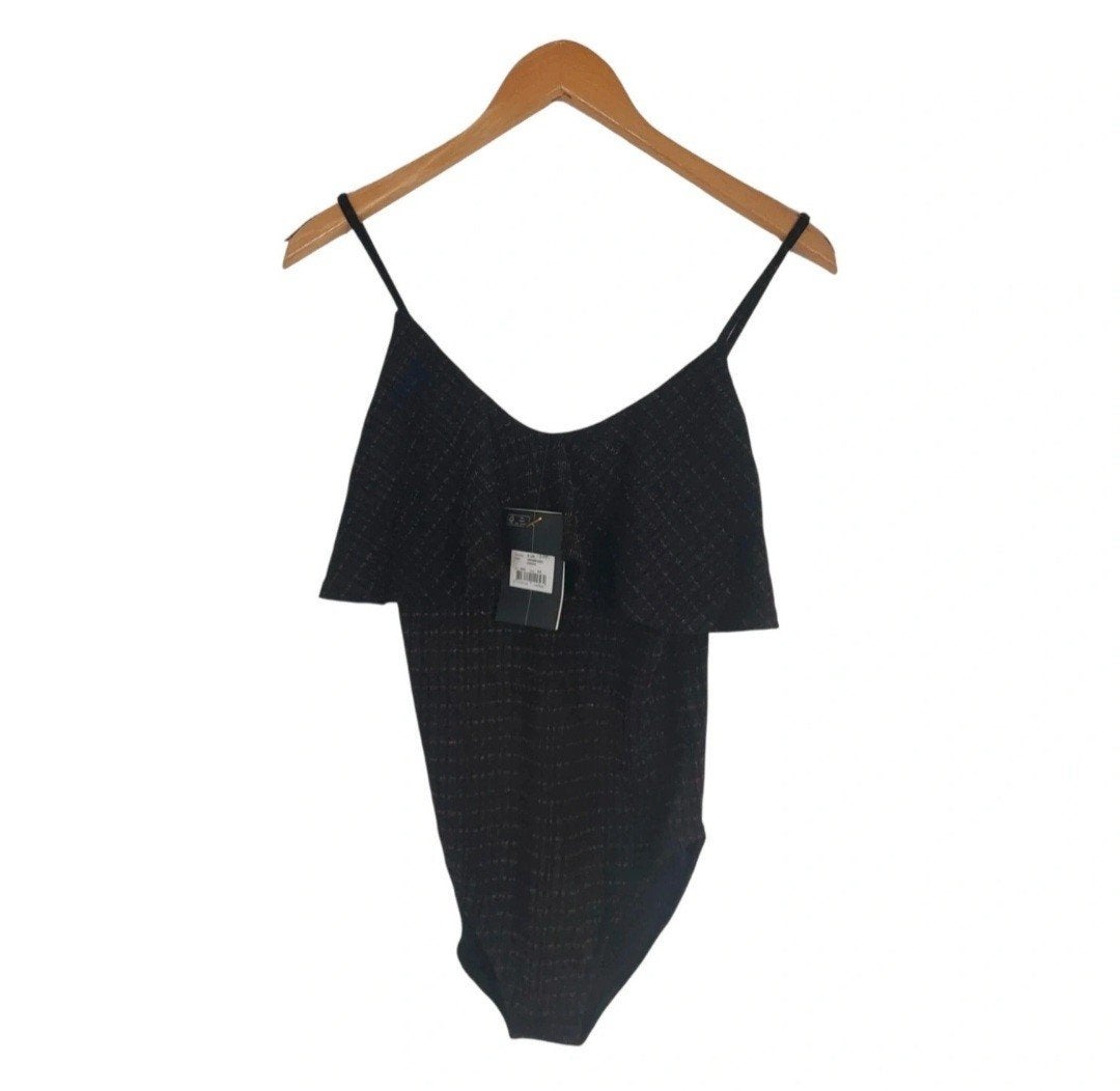 By Malene Birger Zwarte Body Ruffle Glitter Maat XS Nieuw, Verzenden, Zwart, Nieuw, By Malene Birger