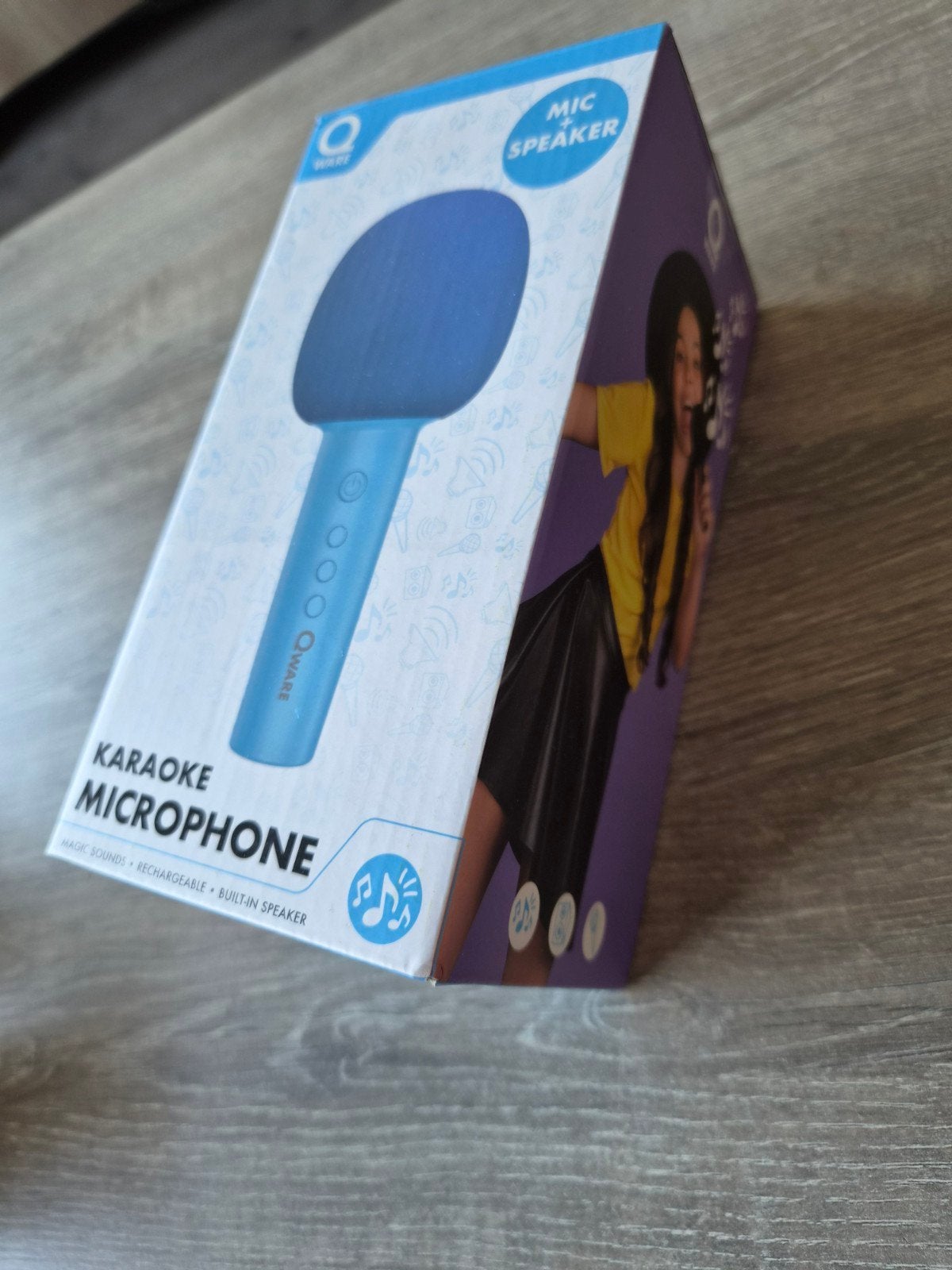 Qware Karaoke Microfoon - Blauw met Ingebouwde Speaker, Ophalen