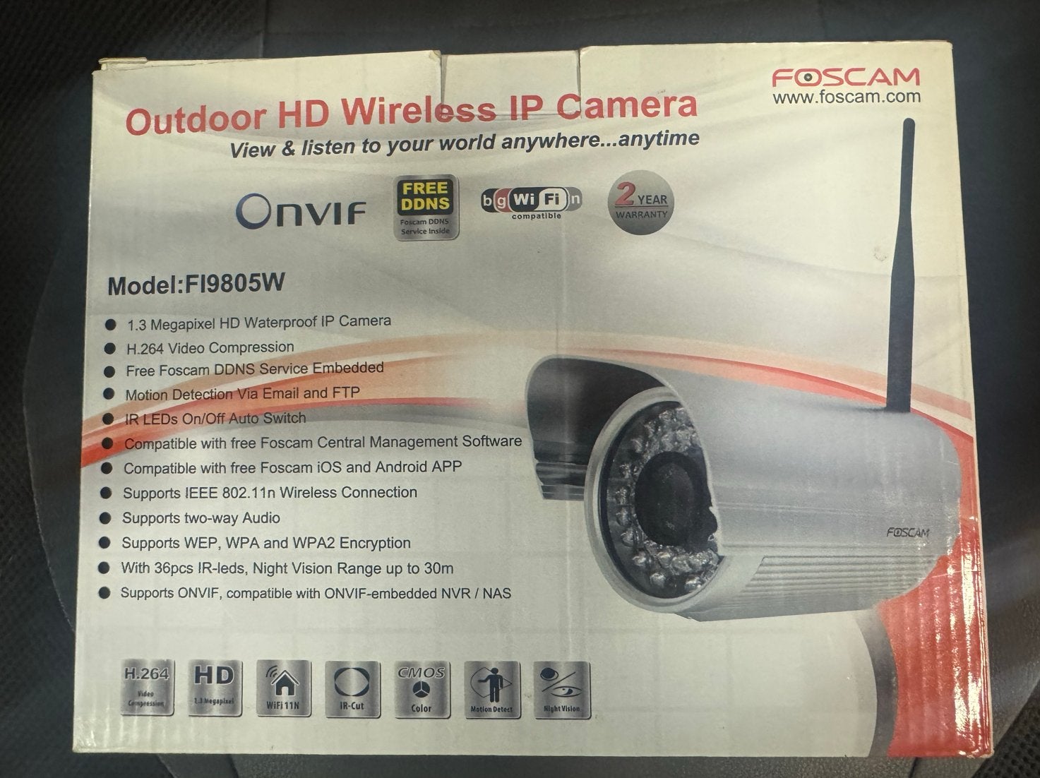 Foscam FI9805W Outdoor HD IP Camera - Nieuw in doos, Ophalen of Verzenden, Nieuw, Buitencamera