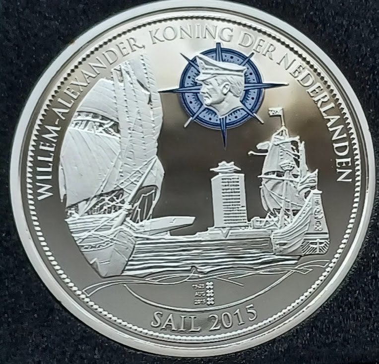 Penning Koning Willem Alexander, Sail 2015 - Ons Vorstenhuis, Ophalen of Verzenden, Overige materialen, Nederland