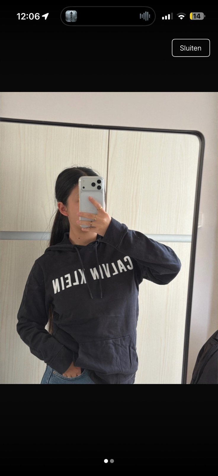 Calvin klein hoodie, Verzenden, Zo goed als nieuw, Maat 36 (S), Zwart