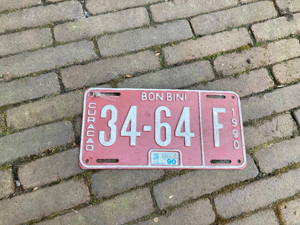 kentekenplaat Curacao 1990, Ophalen, Gebruikt, Auto's
