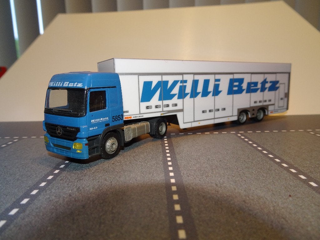 823 herpa willi betz mercedes actros 5853-39050 auto 1:87, Ophalen of Verzenden, Zo goed als nieuw, Bus of Vrachtwagen, Herpa