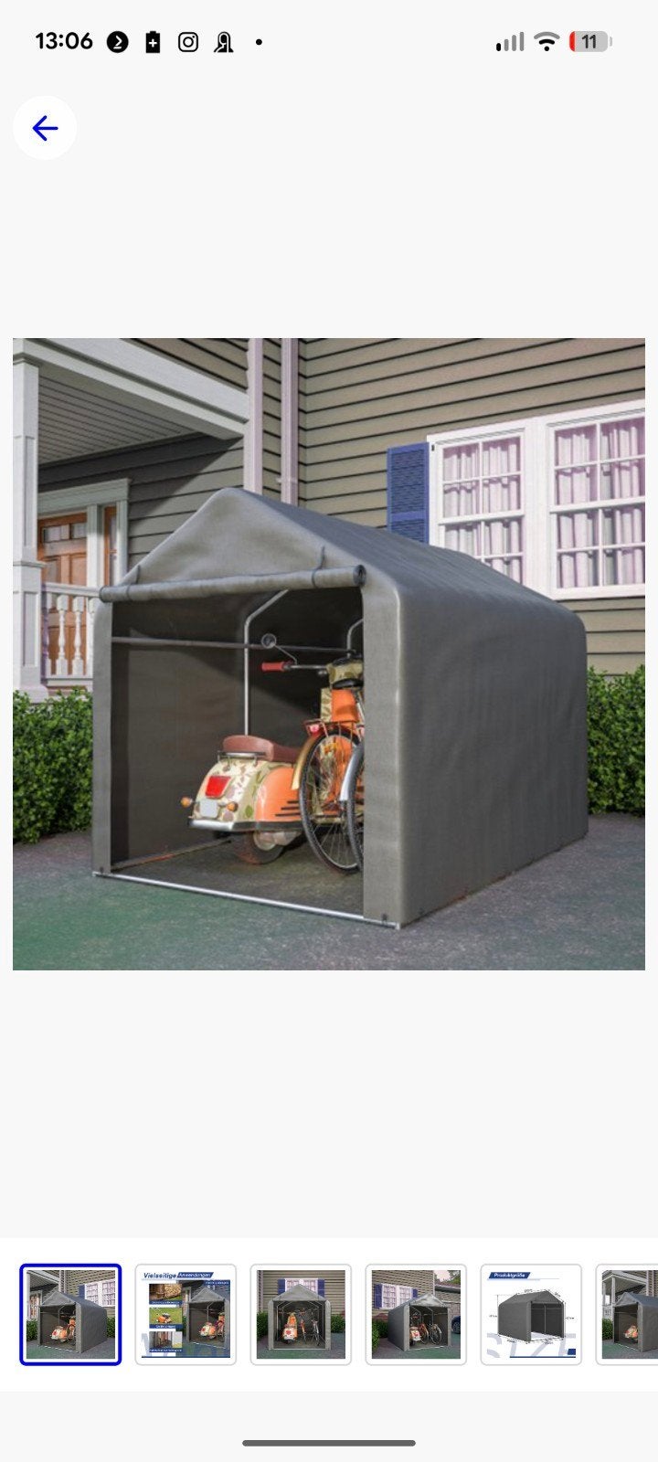 Tent voor fietsen of ander tuinmateriaal zgan, Tuin en Terras, Bergingen en Tuinkasten, Ophalen, Nieuw, Kunststof, Fietsenberging