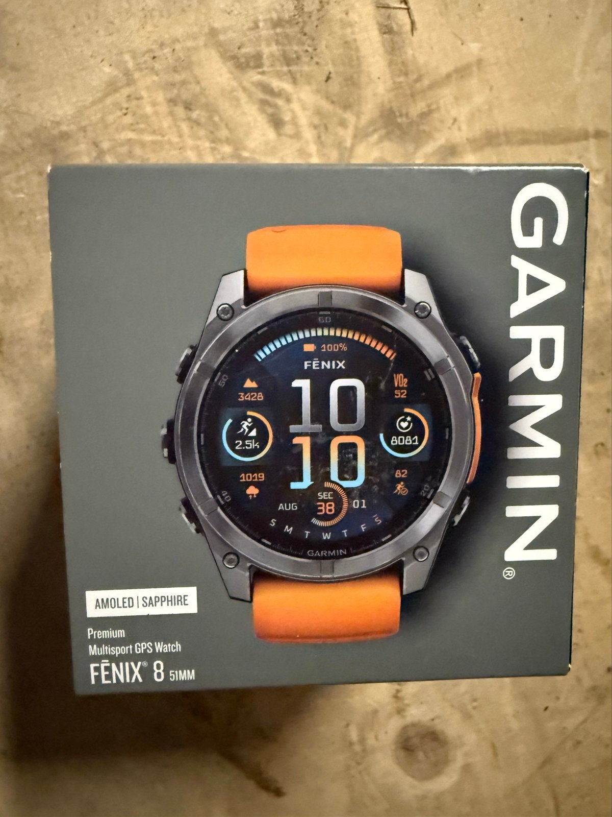 Garmin Fenix 8 51mm AMOLED Sapphire Multisport GPS Horloge, Ophalen, Zwart, Nieuw, Waterdicht