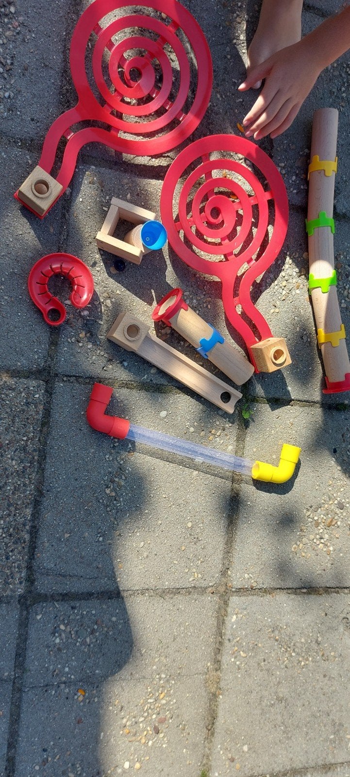 Houten knikkerbaan met plastic, meerdere sets., Ophalen, Gebruikt, Overige typen
