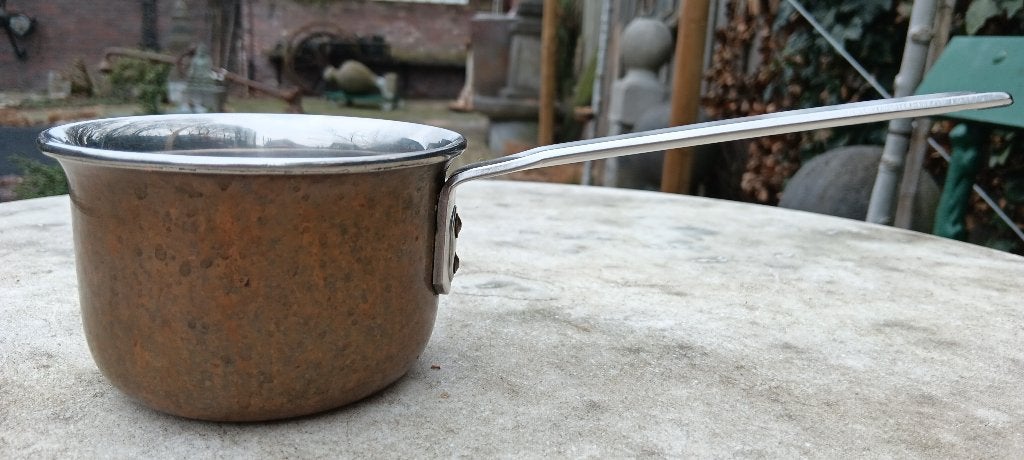 Vintage koperen saus melk pannetje van NORWAY (K46), Kookpan of Snelkookpan, Overige materialen, Gebruikt, Keramische plaat