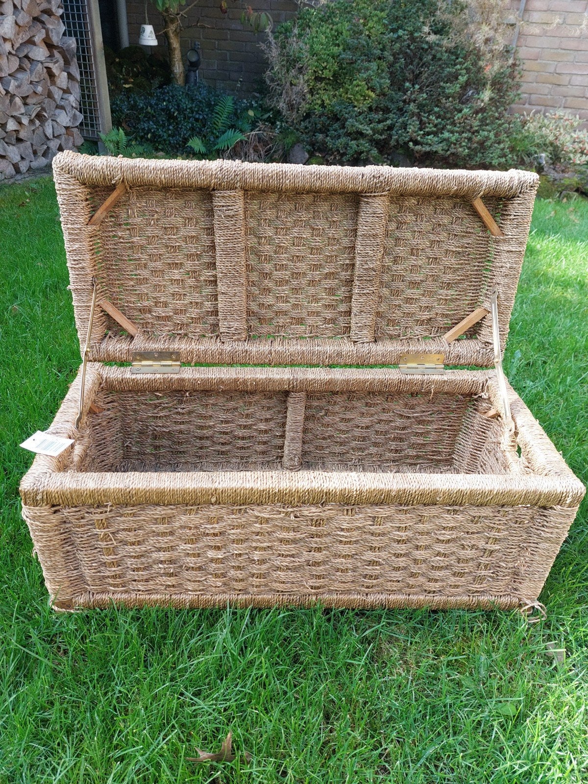 Vintage rieten kist/opbergbox -, Huis en Inrichting, Ophalen, Overige materialen, Gebruikt, 100 tot 150 cm