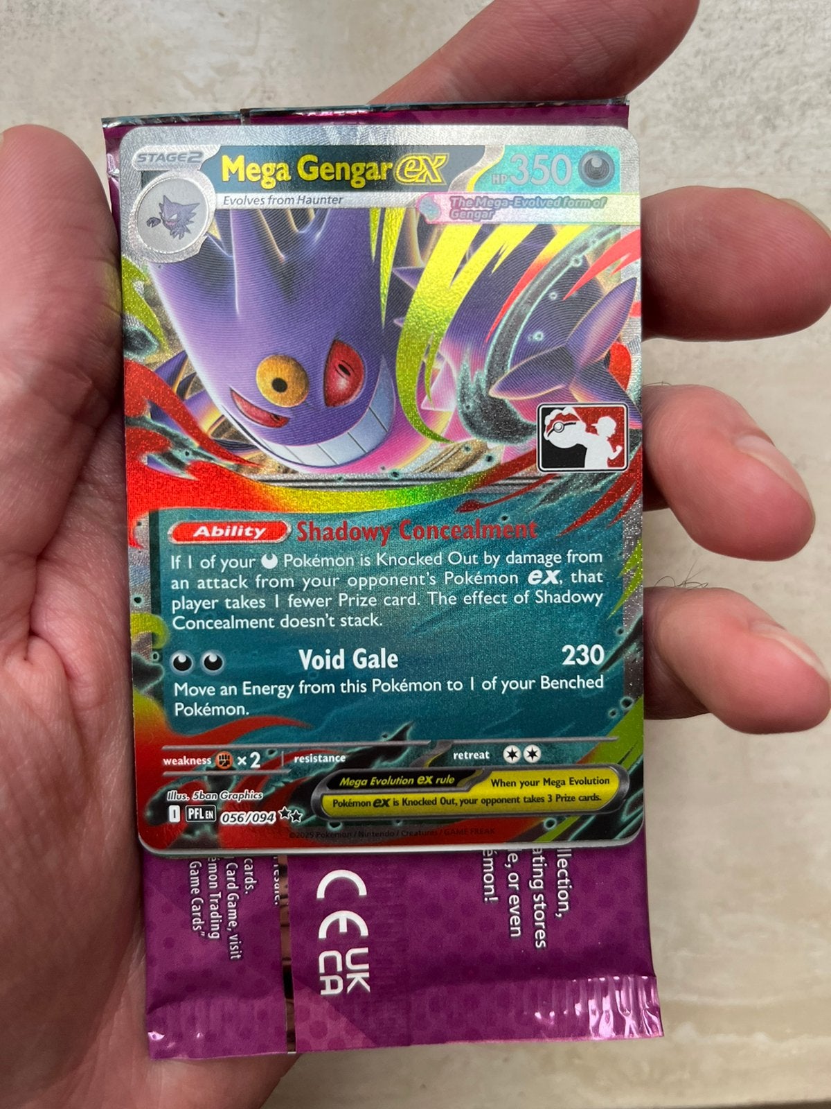 PFL056 Mega Gengar ex prize pack series nine PPS9, Ophalen of Verzenden, Nieuw
