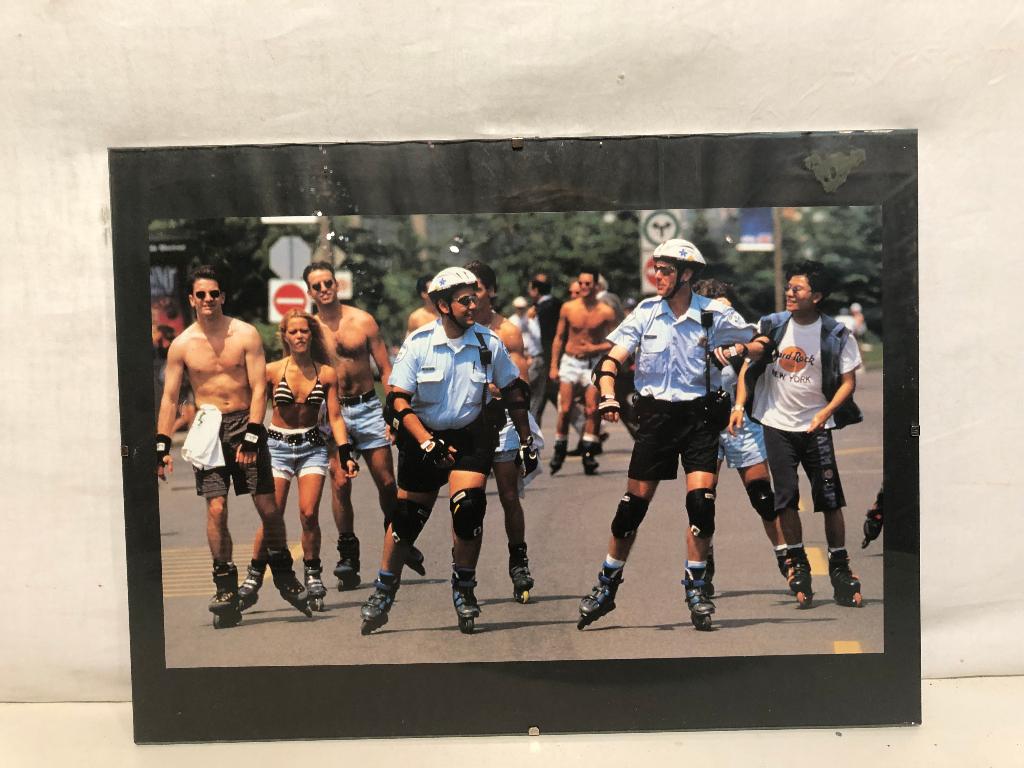 foto lijst schaatsers/skeelers, Huis en Inrichting, Woonaccessoires | Lijsten, Niet bekend, Minder dan 50 cm, Niet bekend, Ophalen of Verzenden
